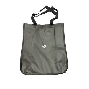 Lululemon Reusable Tote Black White Classic Shopping Bag Snap Closure Authentic